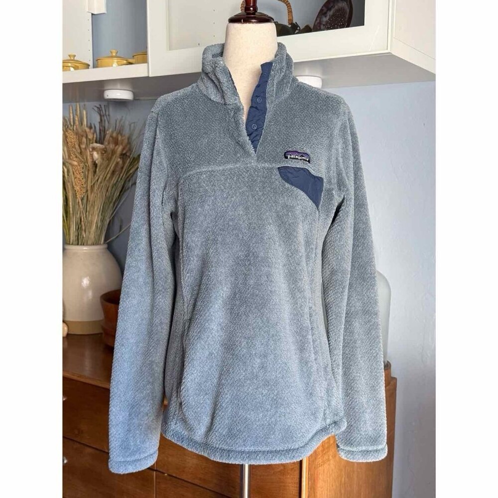 Patagonia Re-Tool Snap-T Fleece Pullover Jacket Gray/blue Women's Sz M